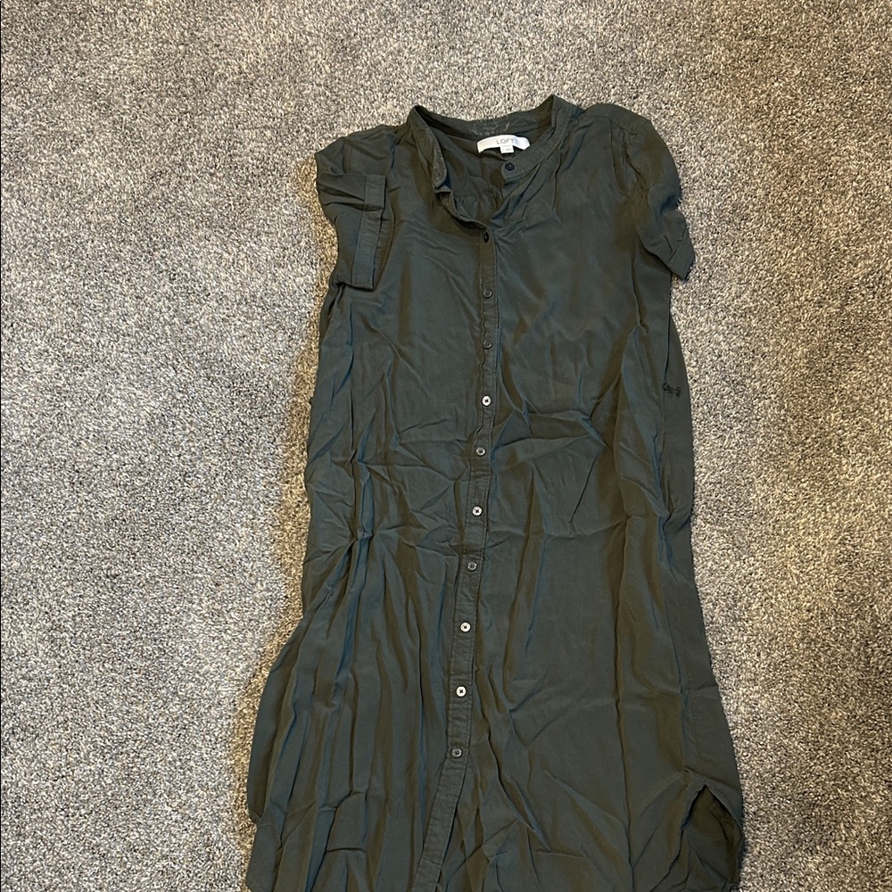 LOFT Button-Up Midi Dress